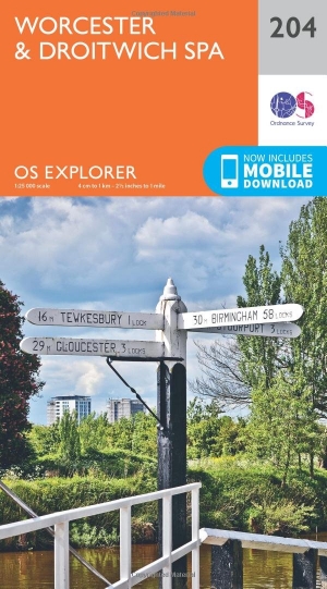 Wandelkaart 204 Worcester & Droitwich Spa - OSI