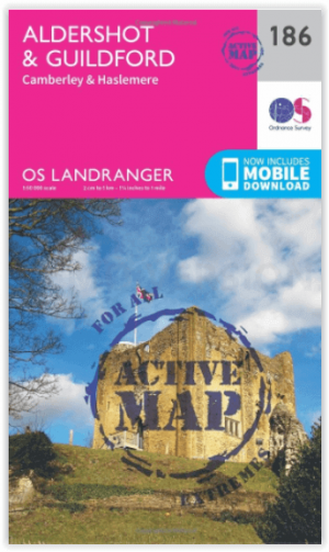 Wandelkaart 186 Aldershot & Guildford - England - OSI
