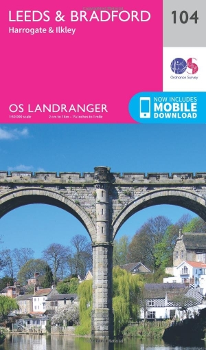 Wandelkaart 104 Leeds & Bradford - West Yorkshire - OSI