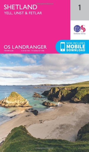 Wandelkaart 1 Shetland Islands - Yell- Unst & Fetlar - OSI
