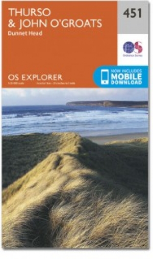 Wandelkaart 451 Thurso & John o'Groats Schotland - OSI
