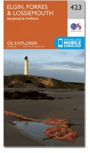 Wandelkaart 423 Elgin Forres & Lossiemouth Schotland - OSI