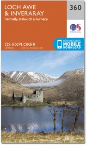 Wandelkaart 360 Loch Awe & Inveraray- Schotland  OSI