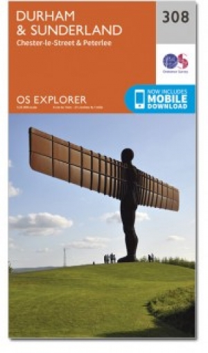 Wandelkaart 308 Durnham & Sunderland- Durham - OSI