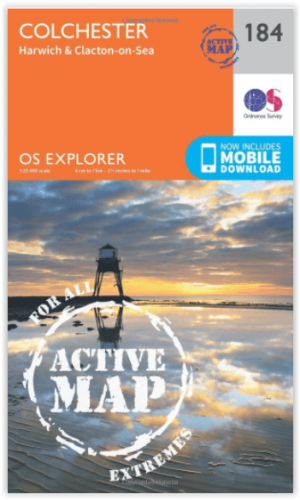 Wandelkaart 184 Colchester- Harwich & Clacton-on-Sea - OSI