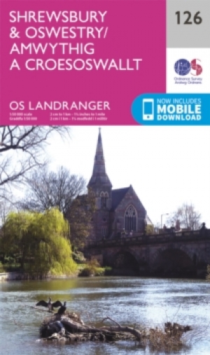 Wandelkaart 126 Shrewsbury & Oswestry - England - OSI