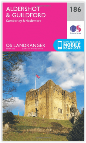 Wandelkaart 186 Aldershot & Guildford - England - OSI