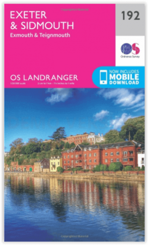 Wandelkaart 192 Exeter & Sidmouth- Devon - OSI