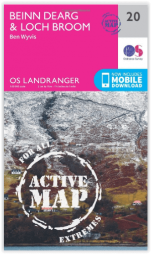 Wandelkaart 20 Beinn Dearg & Loch Broom Highlands - OSI