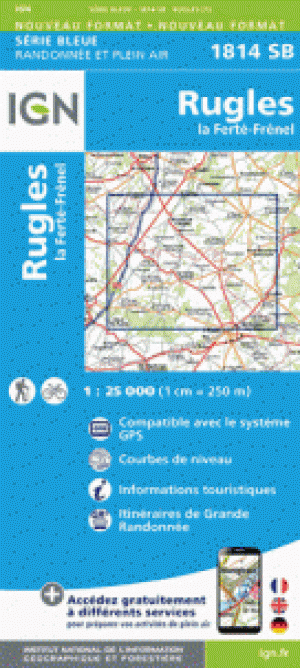 Wandelkaart 1814 SB Rugles & La Ferté-Frênel - IGN