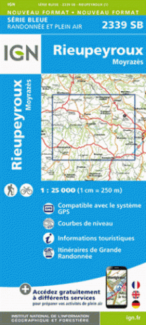 Wandelkaart 2339 SB Rieupeyroux & Moyrazès - IGN