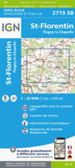 Wandelkaart 2719 SB St-Florentin & Flogny-la-Chapelle - IGN
