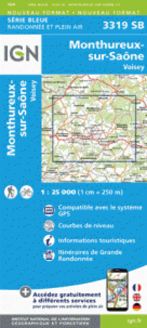 Wandelkaart 3319 SB Monthureux-sur-Saône & Voisey - IGN