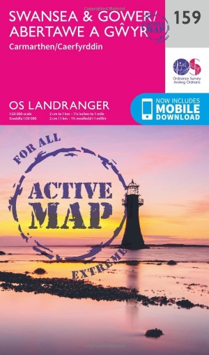 Wandelkaart 159 Swansea- Gower & Carmarthen - OSI