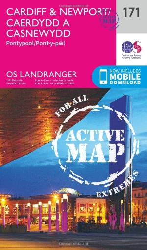 Wandelkaart 171 Cardiff & Newport - Pontypool South Wales - OSI