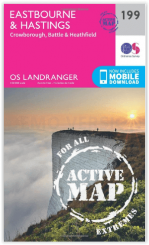 Wandelkaart 199 Eastbourne & Hastings- Battle - OSI