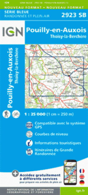 Wandelkaart 2923 SB  Pouilly-en-Auxois - IGN
