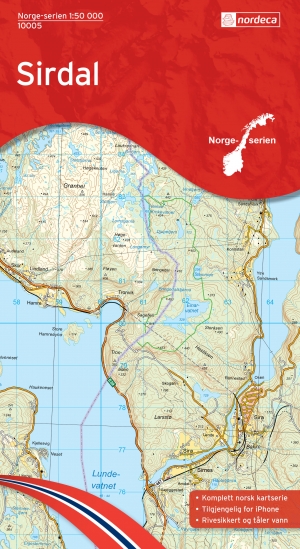 Wandelkaart 10005 - Sirdal - Vest-Agder - Nordeca AS