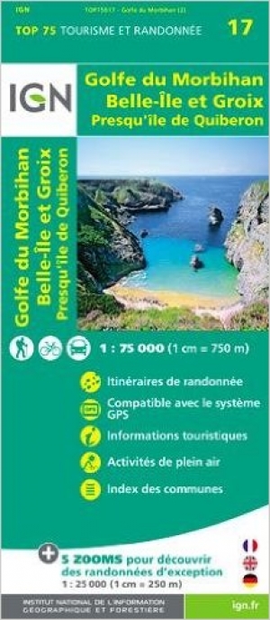 Wandelkaart TOP75 17 Golfe du Morbihan & Ile Groix - IGN