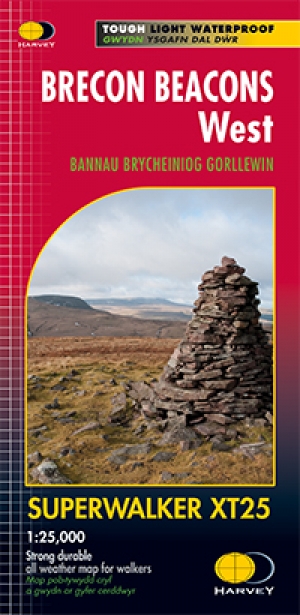 Wandelkaart XT25 Brecon Beacons NP - West - Harvey maps