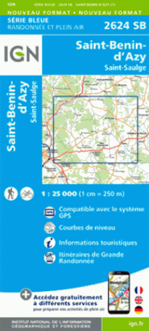 Wandelkaart 2624 SB St-Benin D'Azy - IGN