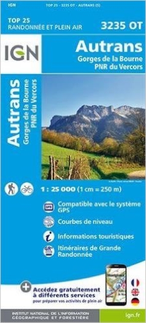 Wandelkaart 3235 OT Autrans & Gorges de la Bourne - IGN