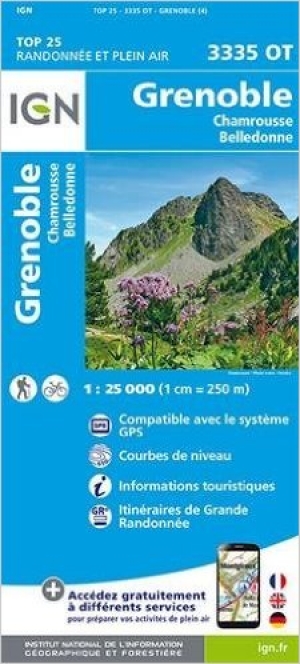 Wandelkaart 3335 OT Grenoble & Chamrousse - IGN