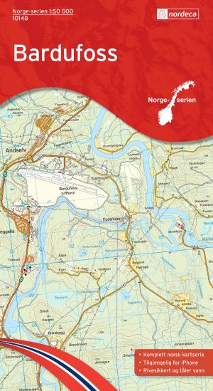 Wandelkaart 10148 Bardufoss Troms County - Nordeca AS