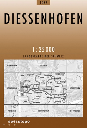 Wandelkaart 1032 Diessenhofen Schaffhausen - Swisstopo