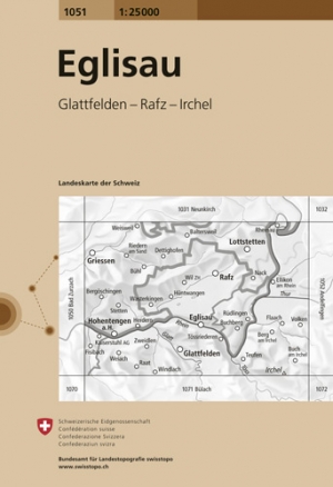 Wandelkaart 1051 Eglisau Aargau Zwitserland - Swisstopo