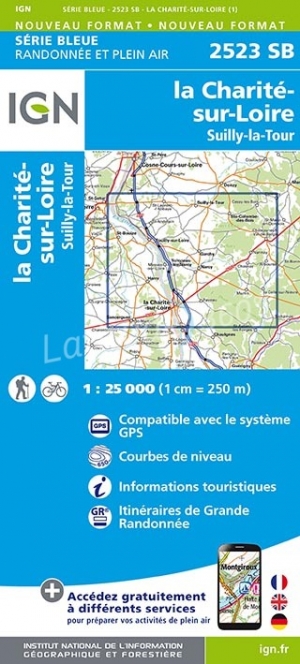 Wandelkaart 2523 SB La Charité-sur-Loire & Suilly-la-Tour - IGN