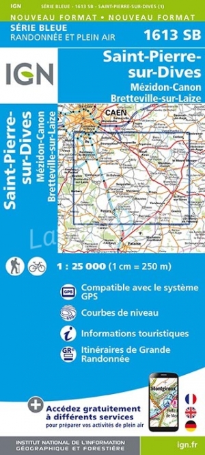 Wandelkaart 1613 SB St-Pierre-Dives & Mézidon - IGN