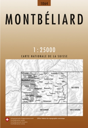 Wandelkaart 1064 Montbeliard Franche Comté - Swisstopo