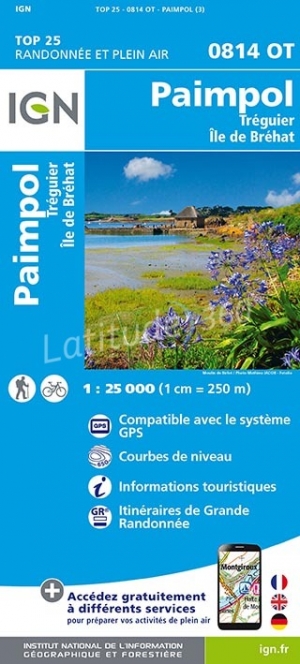 Wandelkaart 0814 OT Paimpol- Tréguier & Ile de Bréhat- IGN