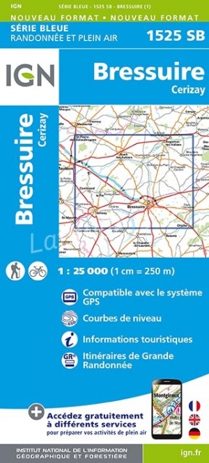 Wandelkaart 1525 SB Bressuire & Cerizay - IGN