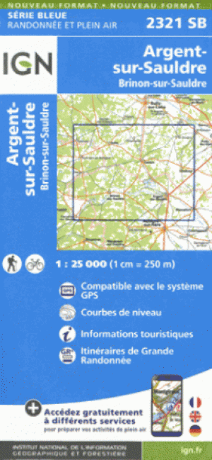 Wandelkaart 2321 SB Argent & Brinon-sur-Sauldre - IGN