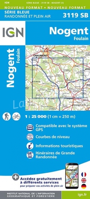 Wandelkaart 3119 SB Nogent & Foulain - IGN