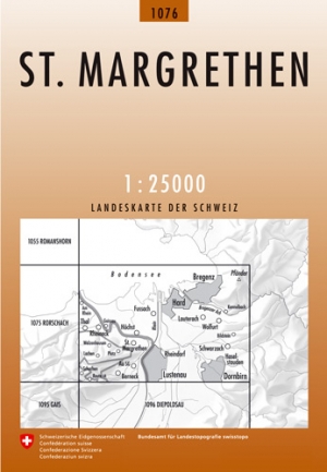 Wandelkaart 1076 St. Margrethen Sankt-Gallen - Swisstopo