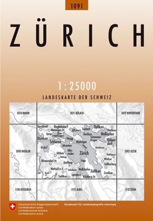 Wandelkaart 1091 Zürich Zwitserland - Swisstopo