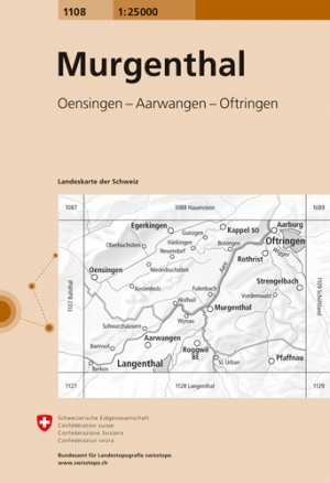 Wandelkaart 1108 Aargau Zwitserland - Swisstopo