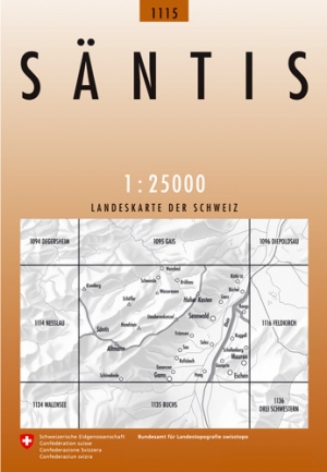 Wandelkaart 1115 Säntis Sankt-Gallen - Swisstopo