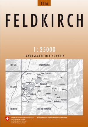 Wandelkaart 1116 Feldkirch Vorarlberg - Swisstopo