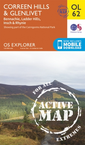 Wandelkaart OL62 Correen Hills- Glenlivet & Bennachie- OSI