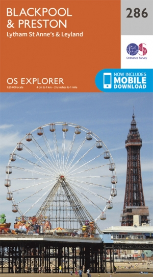 Wandelkaart 286 Blackpool & Preston- Lancashire - OSI