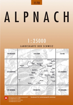 Wandelkaart 1170 Alpnach Obwald Zwitserland - Swisstopo