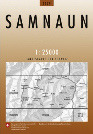 Wandelkaart 1179 Samnaun Graubunden - Swisstopo