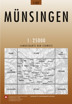Wandelkaart 1187 Münsingen Berner Oberland - Swisstopo