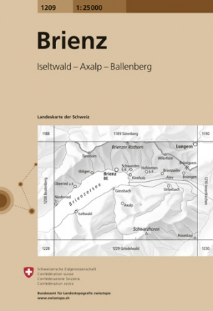 Wandelkaart 1209 Brienz Bern Zwitserland - Swisstopo