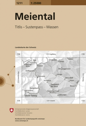 Wandelkaart 1211 Meiental Berner Oberland - Swisstopo