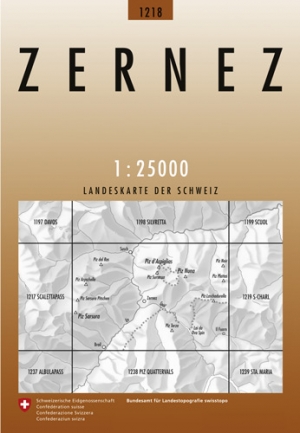 Wandelkaart 1218 Zernez Graubunden - Swisstopo